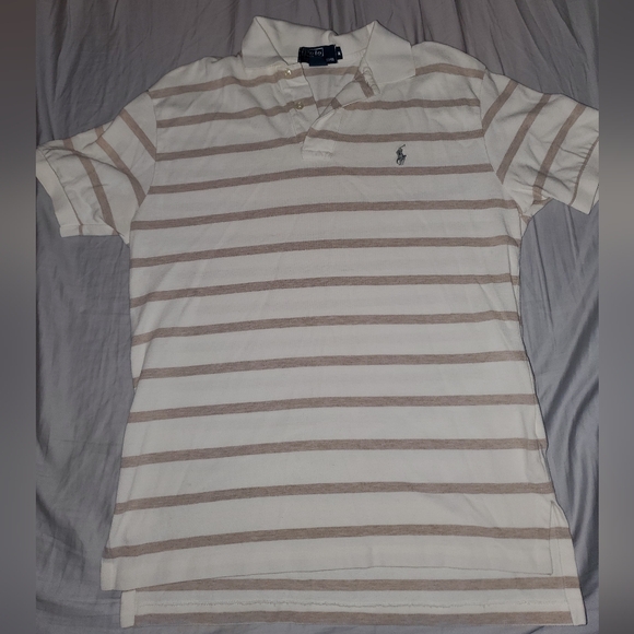 Polo by Ralph Lauren Tan and Cream Polo Size Medium - Picture 1 of 3